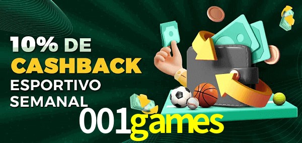 10% de bônus de cashback na 001games
